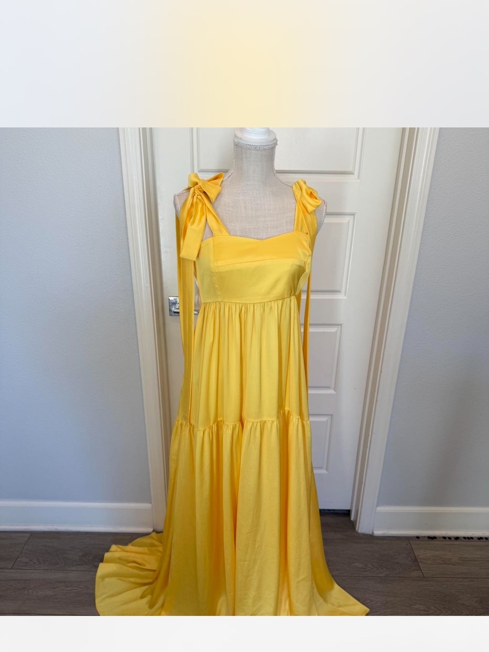 Silk  Tie-Shoulder Maxi Dress